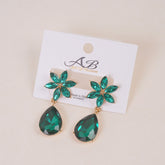 Woman's Flower Design Earring Green